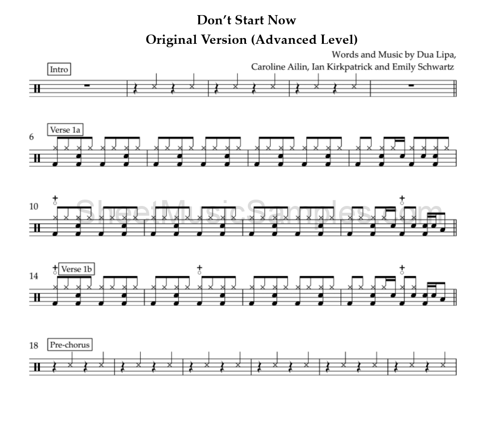 Don’t Start Now - Original Version (Advanced Level)