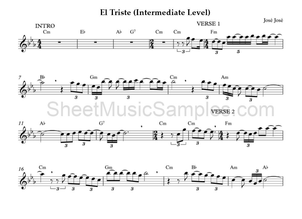 El Triste (Intermediate Level)