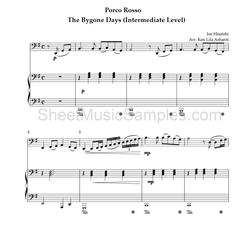 Porco Rosso - The Bygone Days (Intermediate Level)