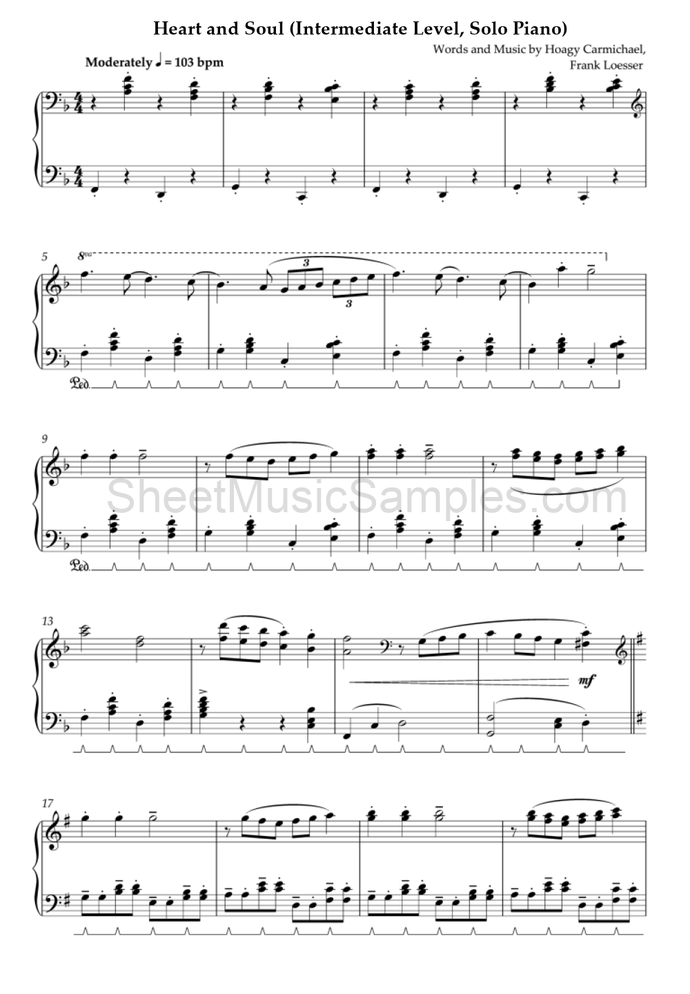 Heart and Soul (Intermediate Level, Solo Piano)