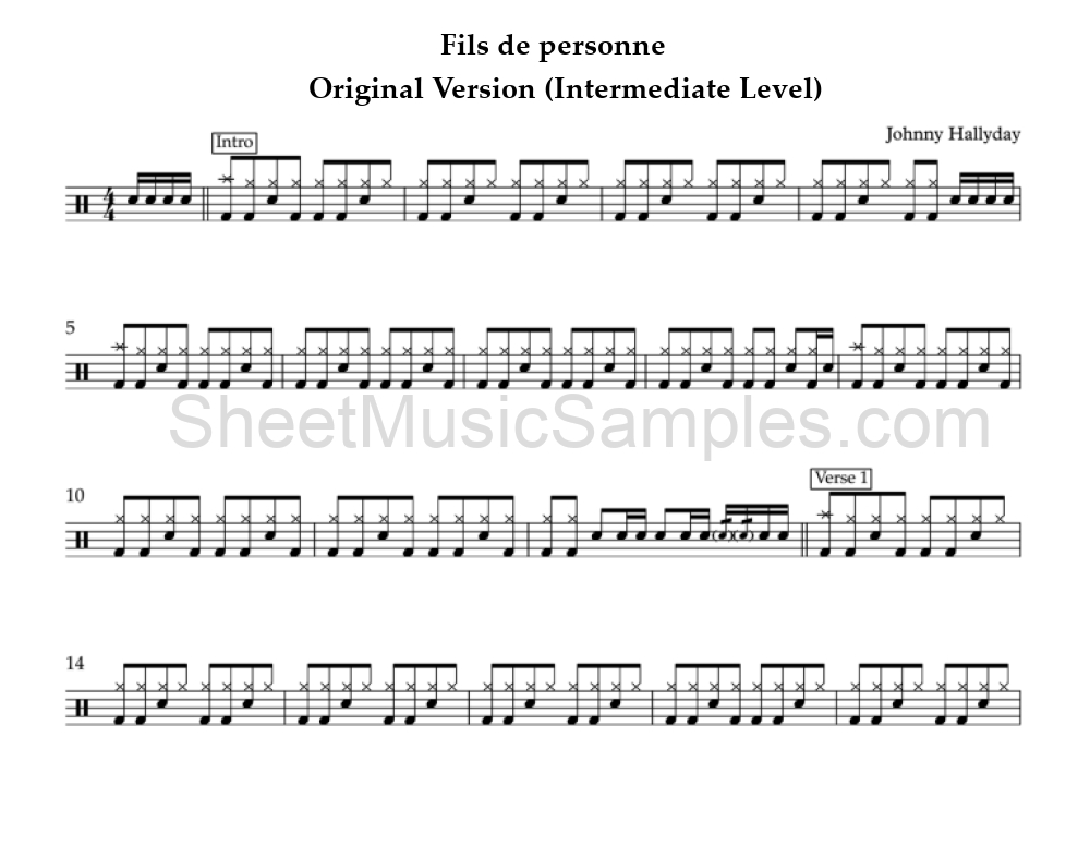 Fils de personne - Original Version (Intermediate Level)