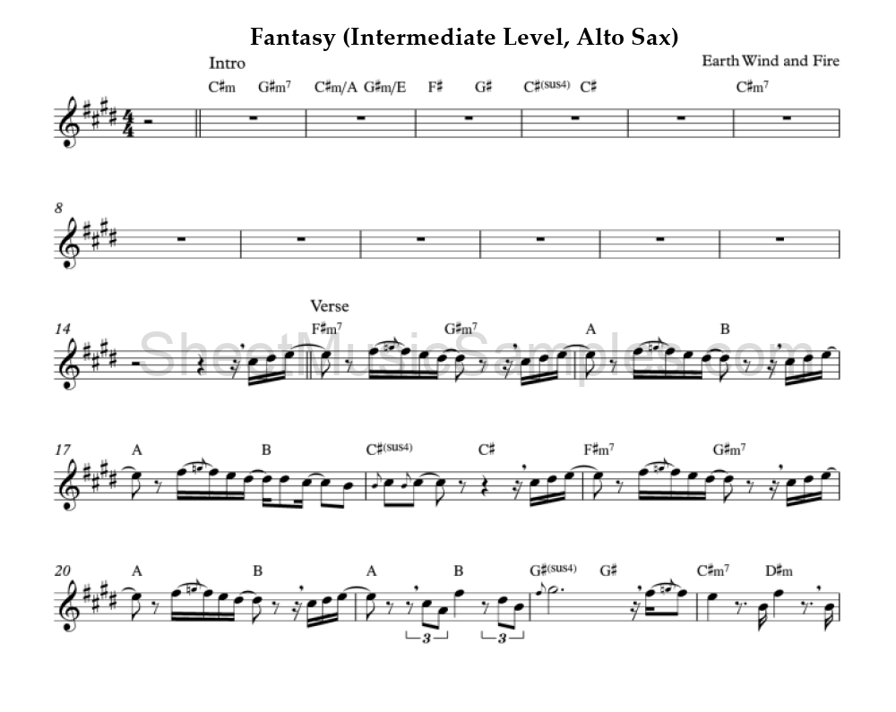 Fantasy (Intermediate Level, Alto Sax)