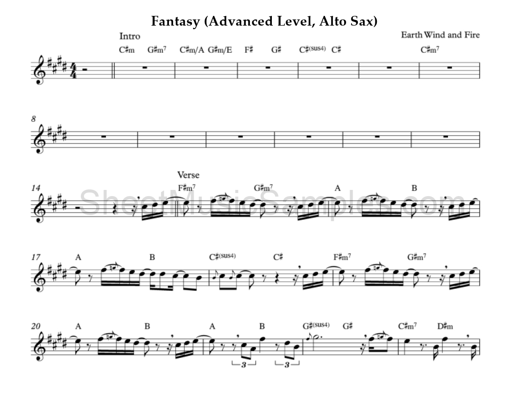 Fantasy (Advanced Level, Alto Sax)