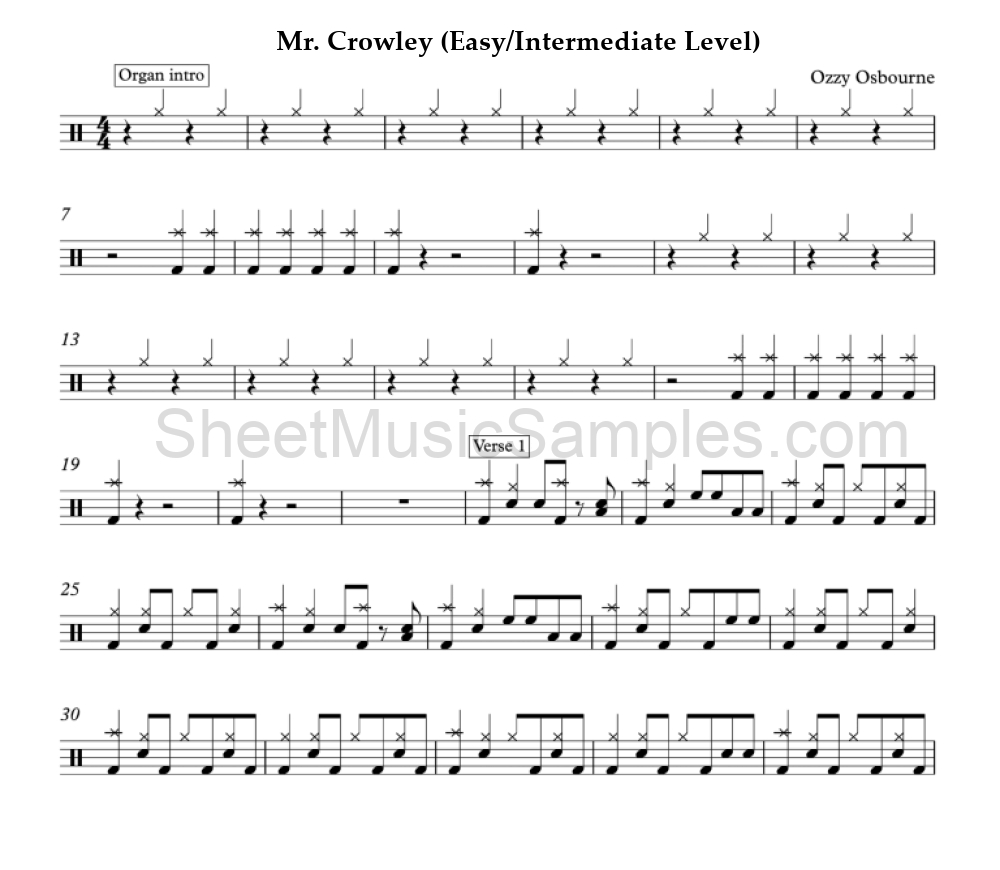 Mr. Crowley (Easy/Intermediate Level)