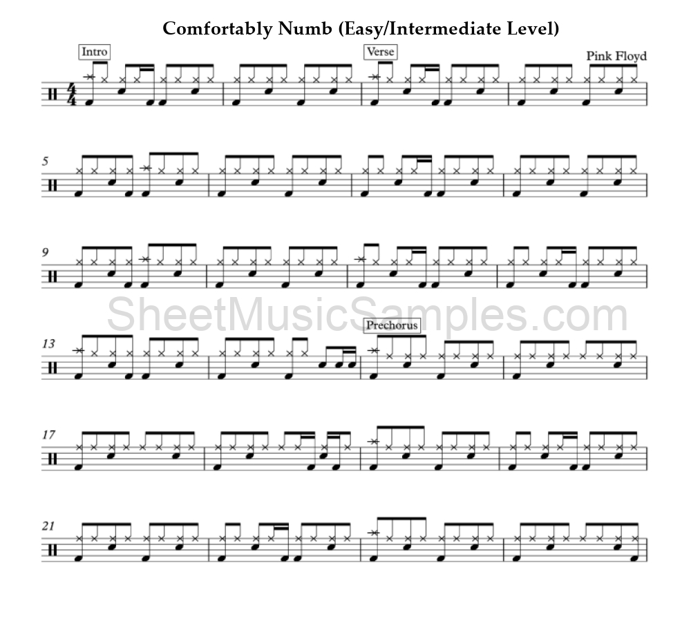 Comfortably Numb (Easy/Intermediate Level)