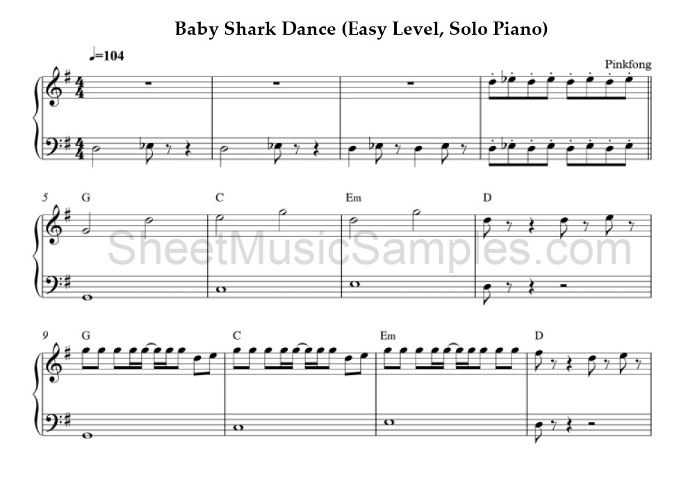 Baby Shark Dance (Easy Level, Solo Piano)