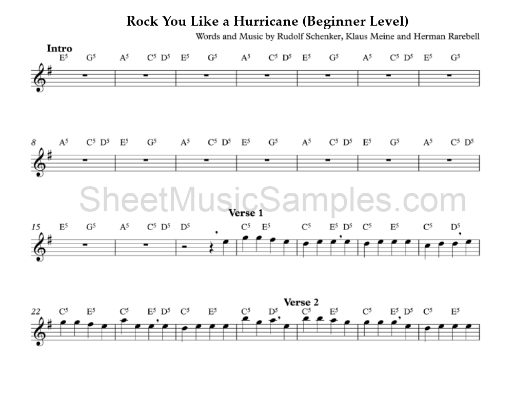 Rock You Like a Hurricane (Beginner Level)