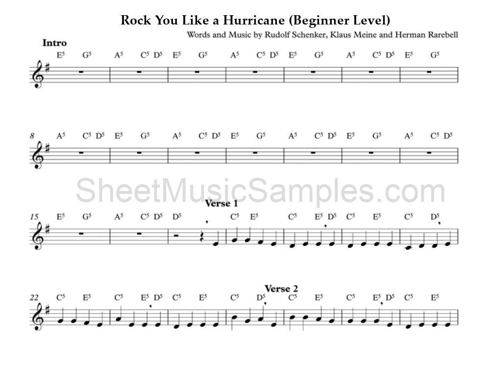 Rock You Like a Hurricane (Beginner Level)