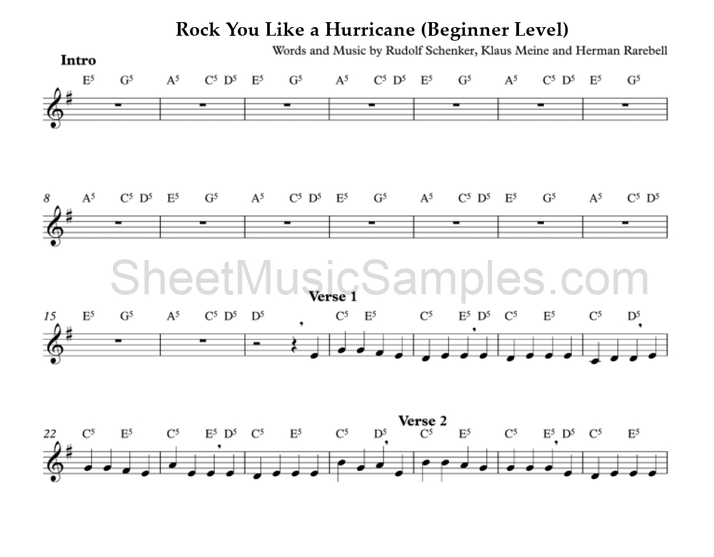 Rock You Like a Hurricane (Beginner Level)