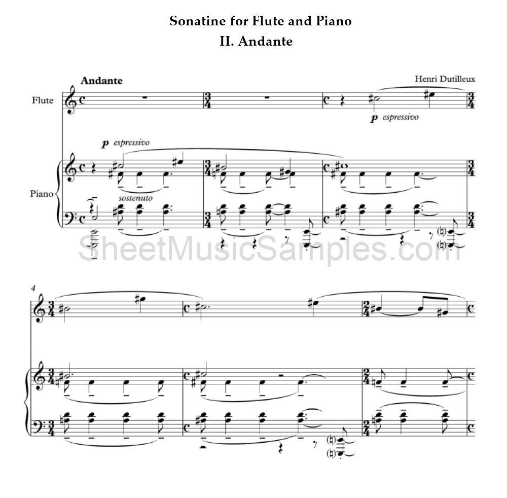 Sonatine for Flute and Piano - II. Andante