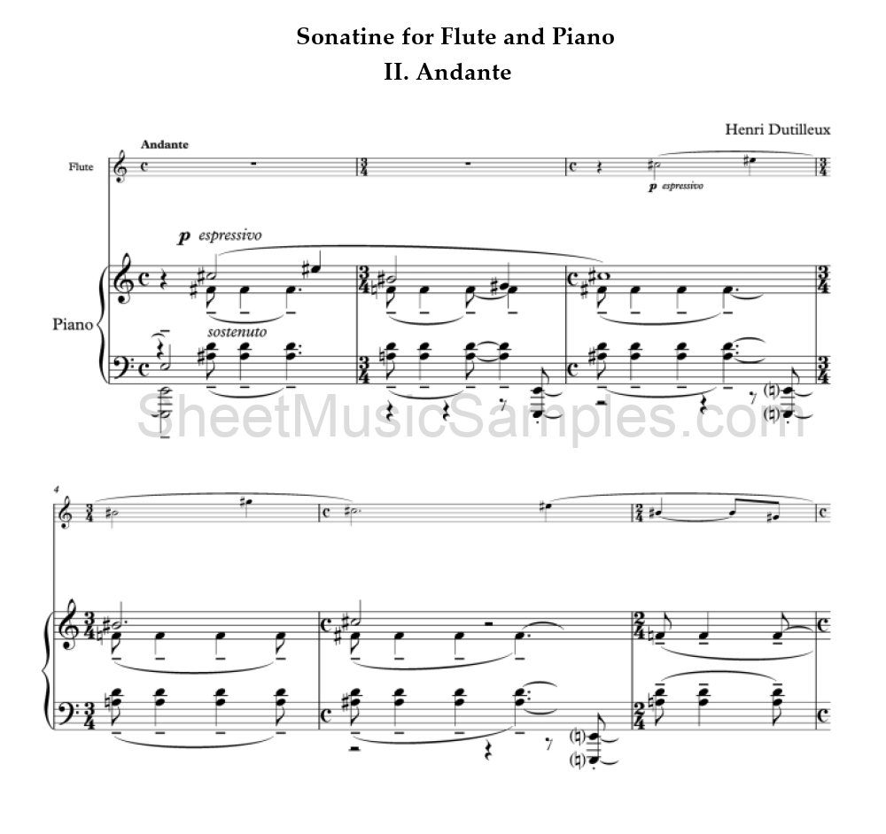 Sonatine for Flute and Piano - II. Andante