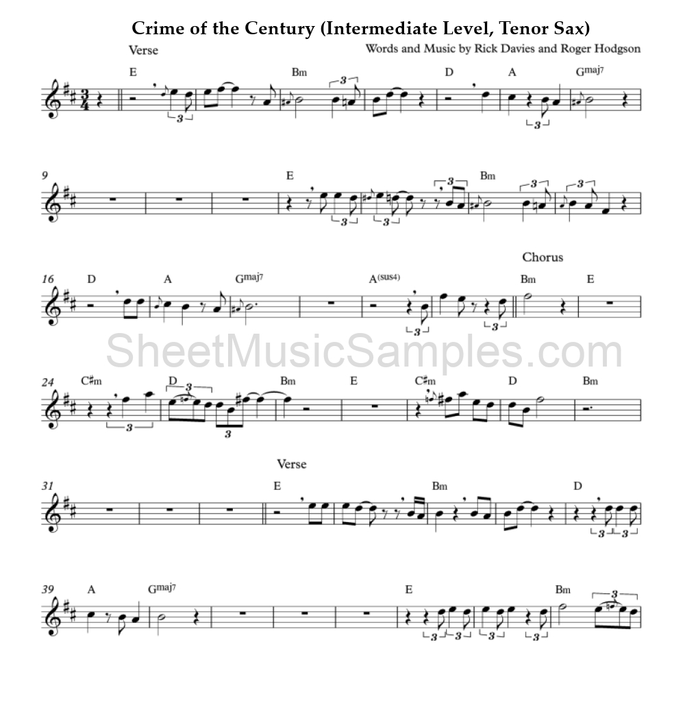 Crime of the Century (Intermediate Level, Tenor Sax)