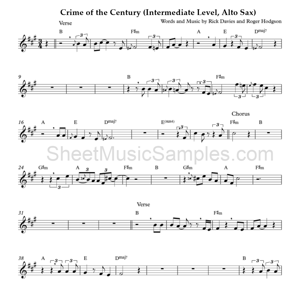 Crime of the Century (Intermediate Level, Alto Sax)