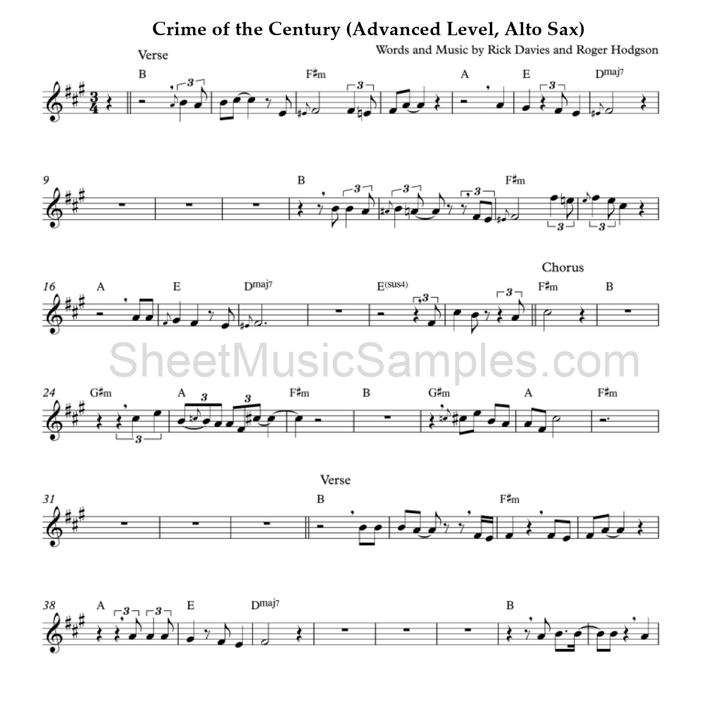 Crime of the Century (Advanced Level, Alto Sax)