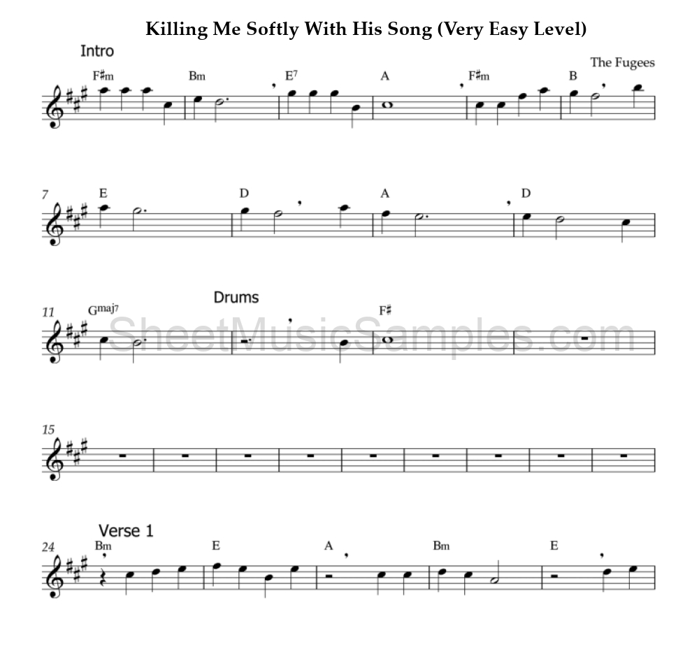 Killing Me Softly With His Song (Very Easy Level)