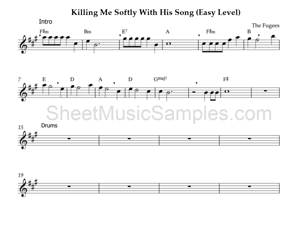 Killing Me Softly With His Song (Easy Level)