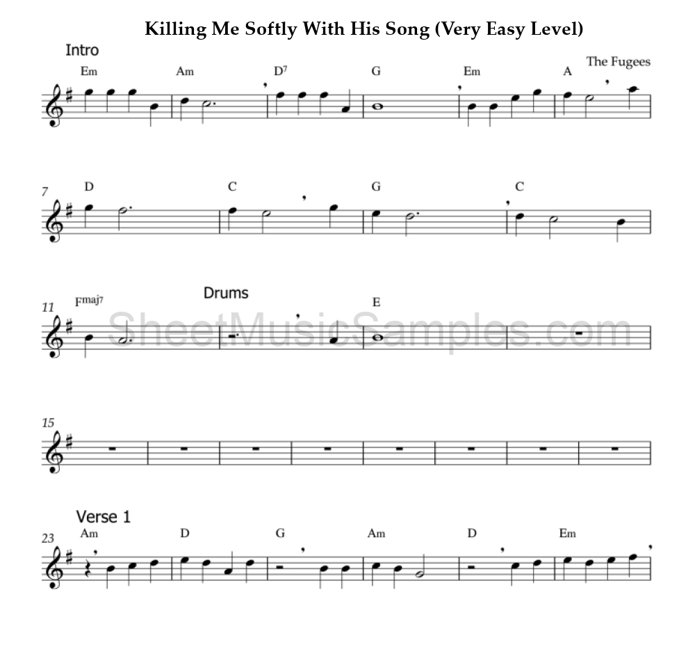 Killing Me Softly With His Song (Very Easy Level)