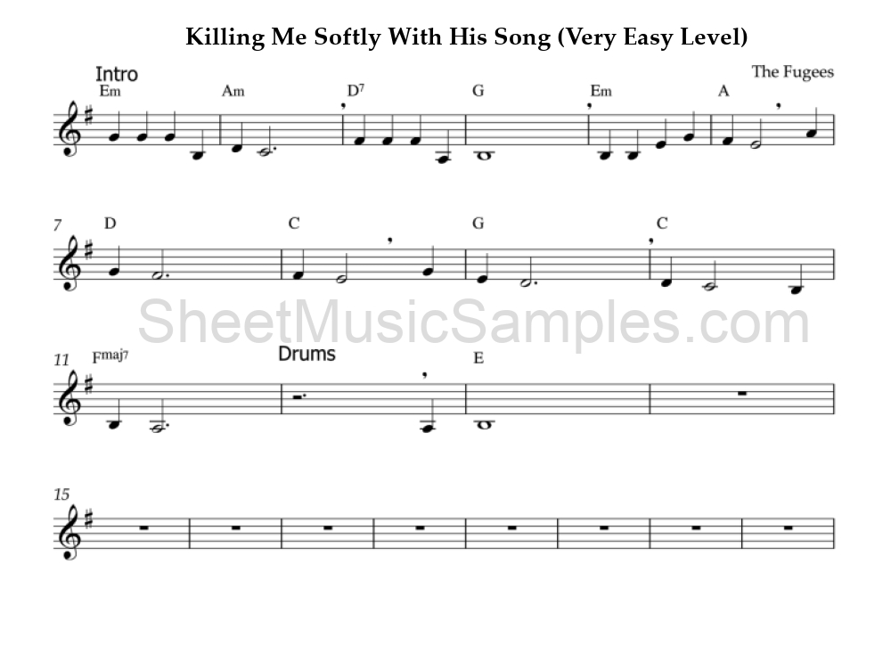 Killing Me Softly With His Song (Very Easy Level)