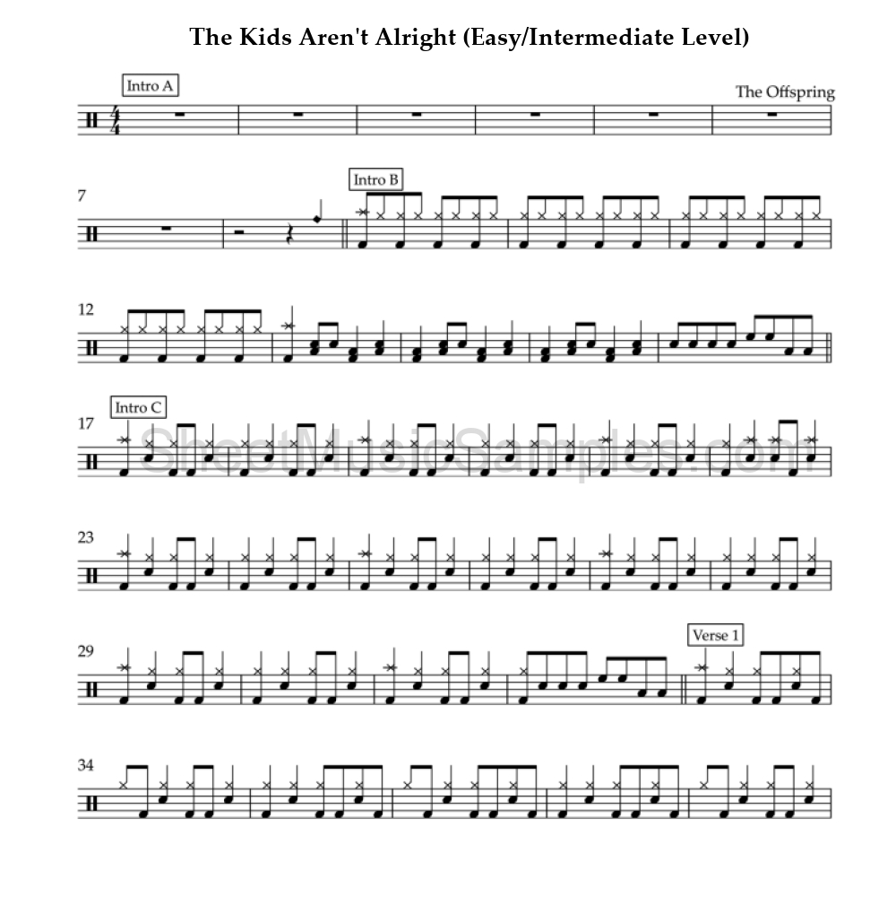 The Kids Aren't Alright (Easy/Intermediate Level)