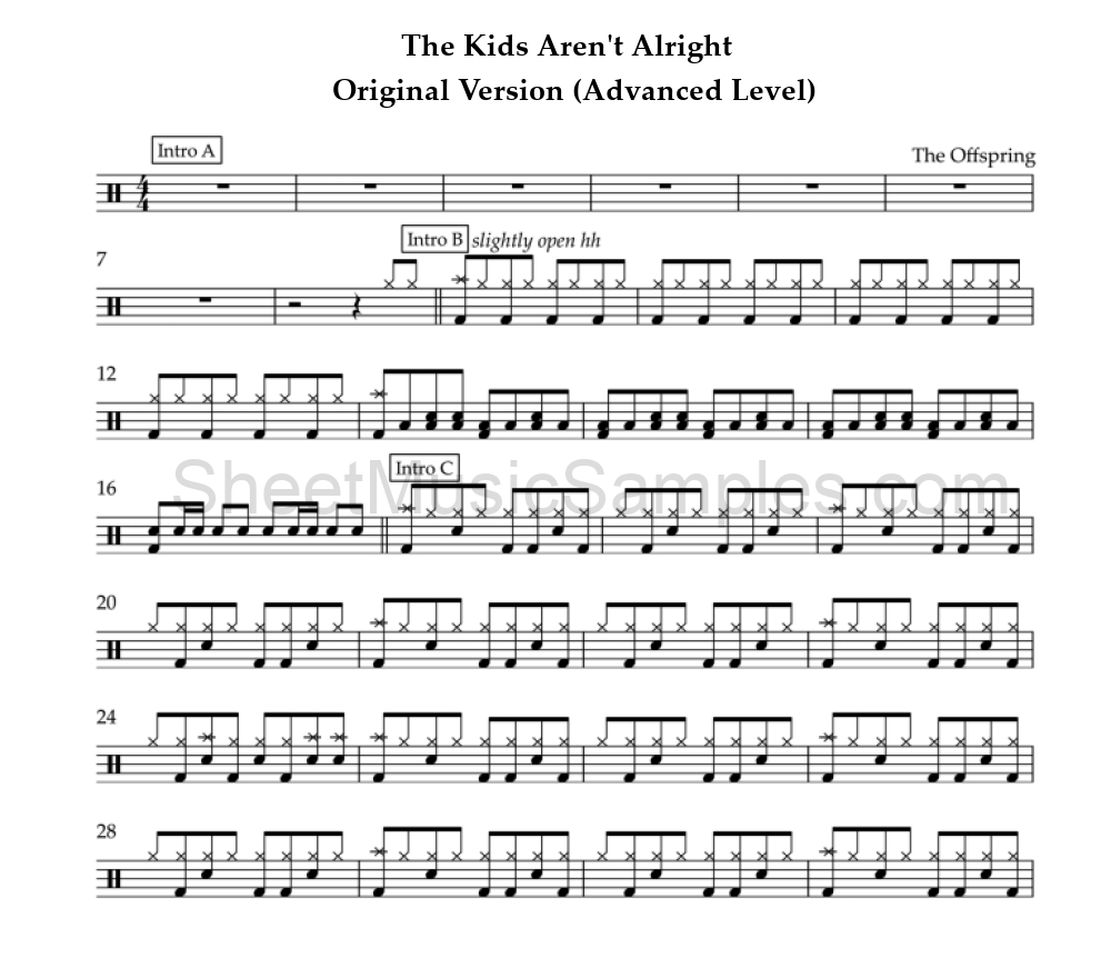 The Kids Aren't Alright - Original Version (Advanced Level)