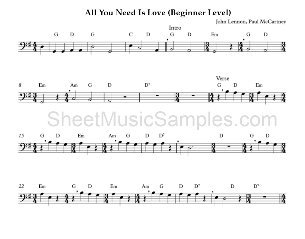 All You Need Is Love (Beginner Level)