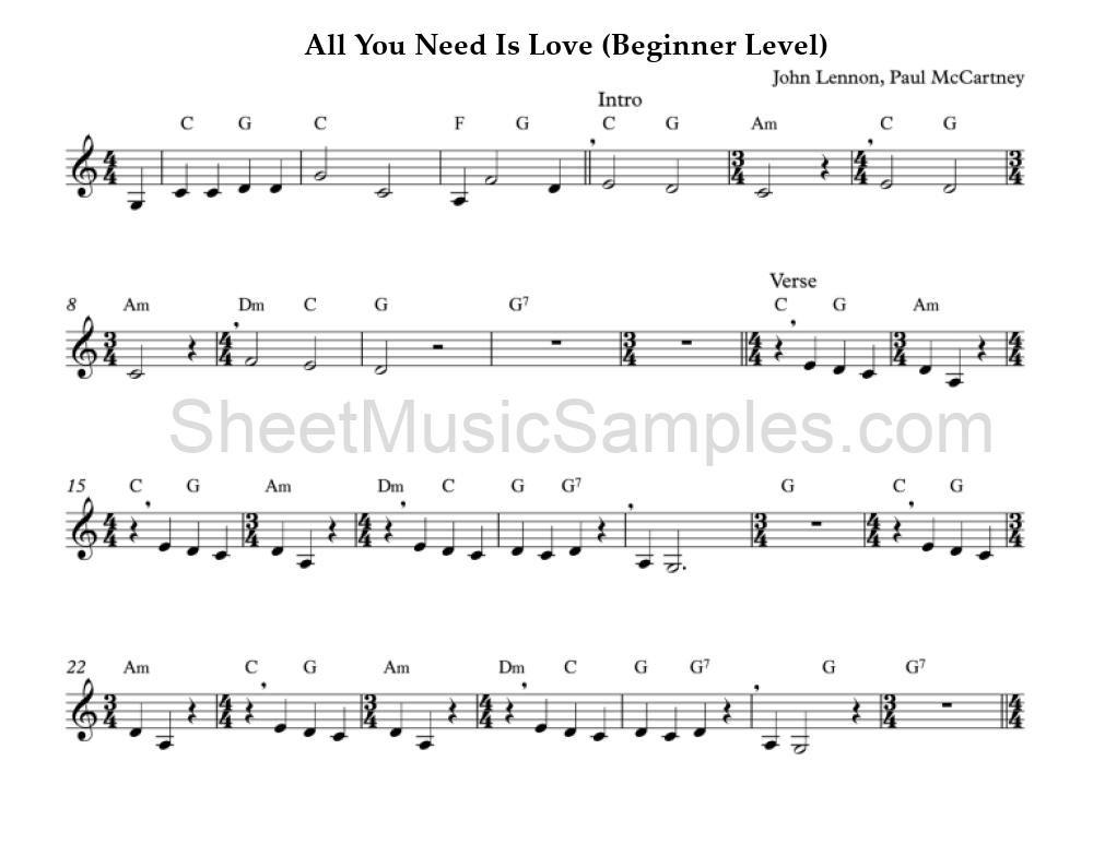 All You Need Is Love (Beginner Level)