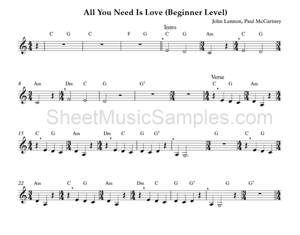 All You Need Is Love (Beginner Level)