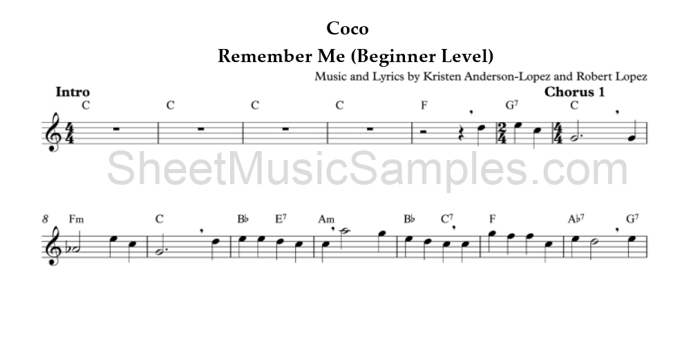 Coco - Remember Me (Beginner Level)