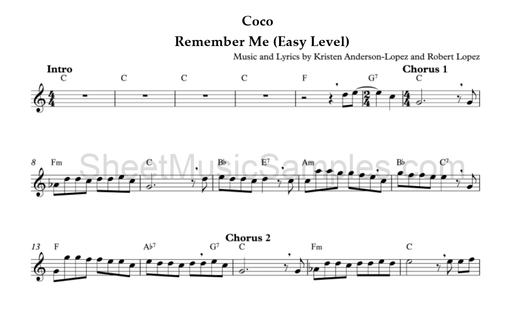 Coco - Remember Me (Easy Level)