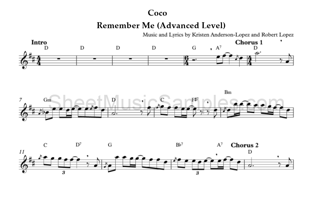 Coco - Remember Me (Advanced Level)