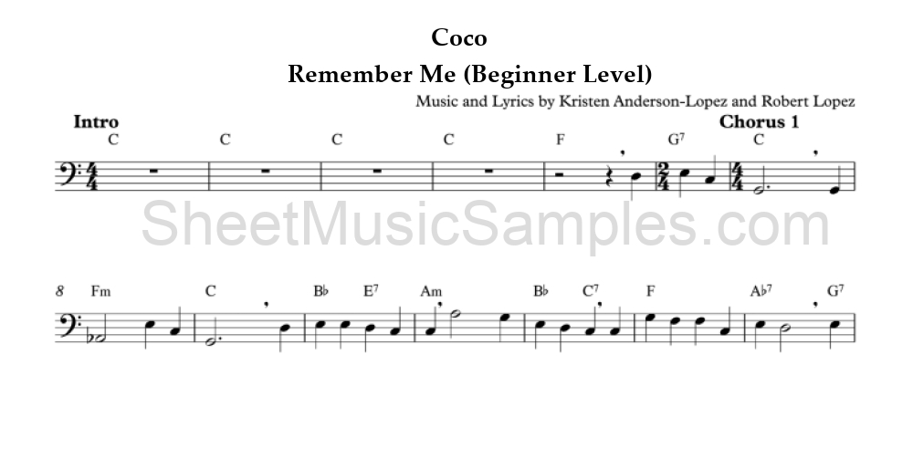 Coco - Remember Me (Beginner Level)