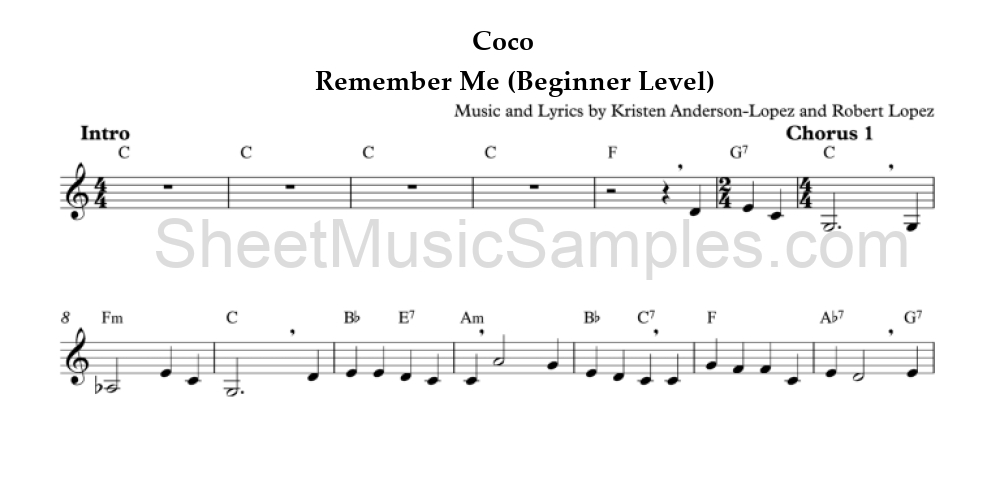 Coco - Remember Me (Beginner Level)