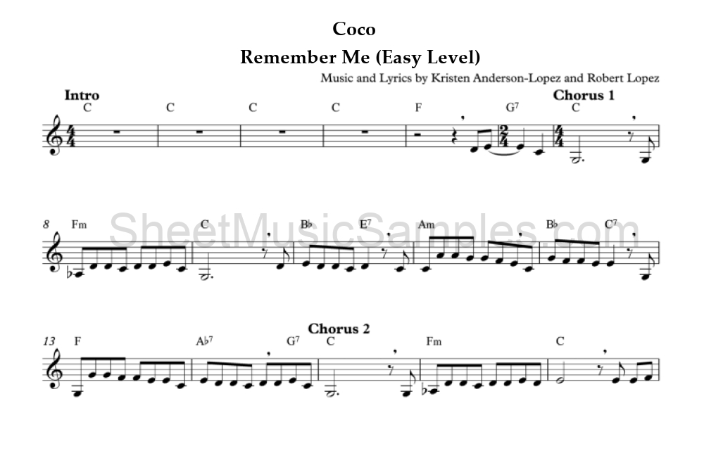 Coco - Remember Me (Easy Level)