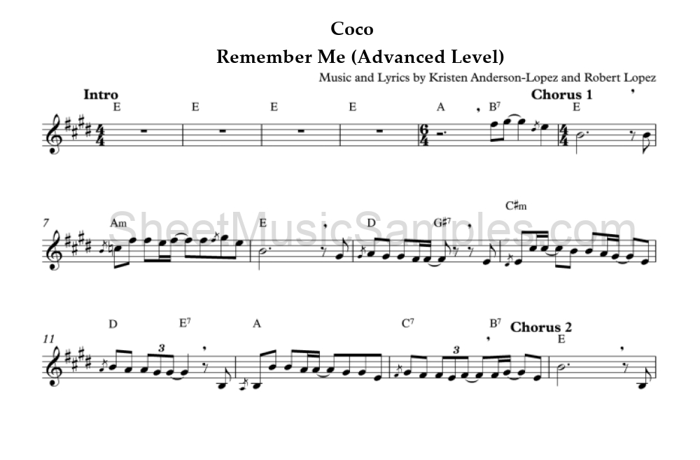 Coco - Remember Me (Advanced Level)