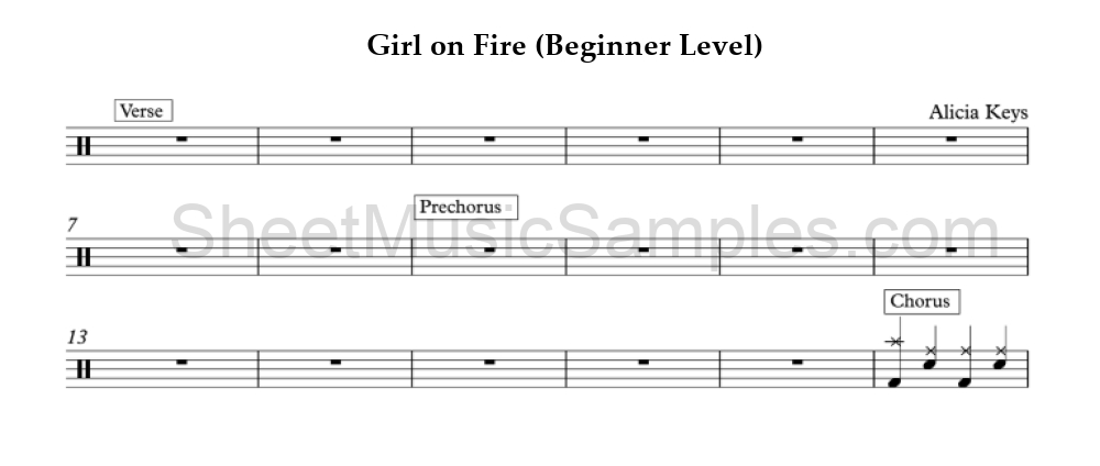 Girl on Fire (Beginner Level)