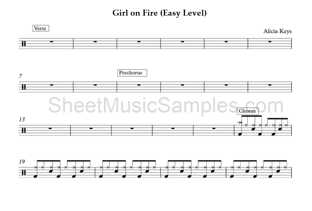 Girl on Fire (Easy Level)