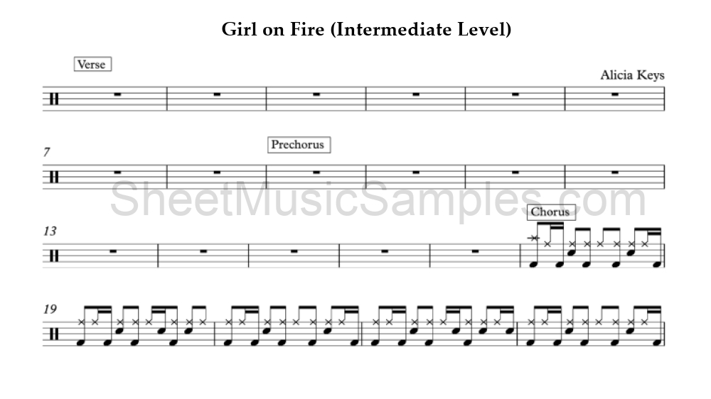 Girl on Fire (Intermediate Level)