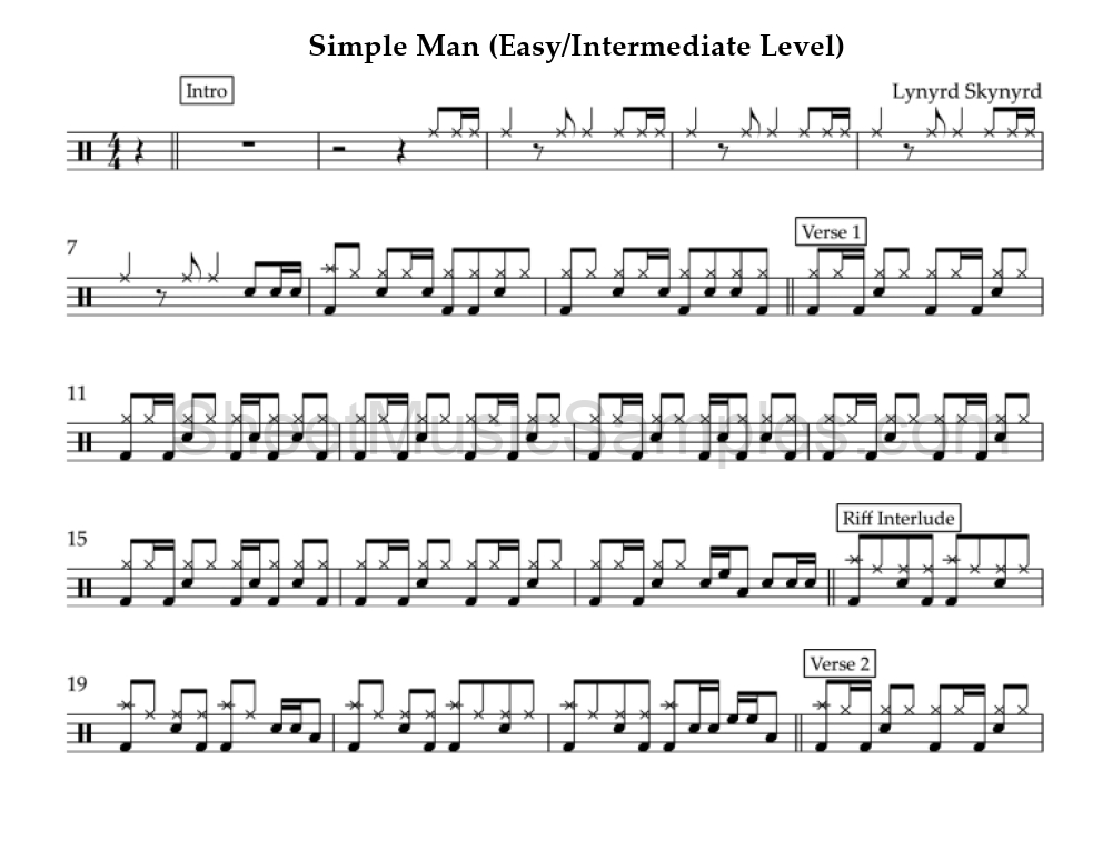 Simple Man (Easy/Intermediate Level)