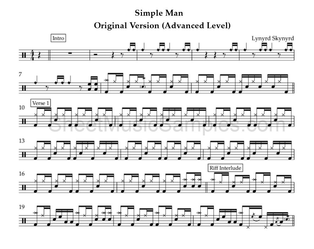 Simple Man - Original Version (Advanced Level)