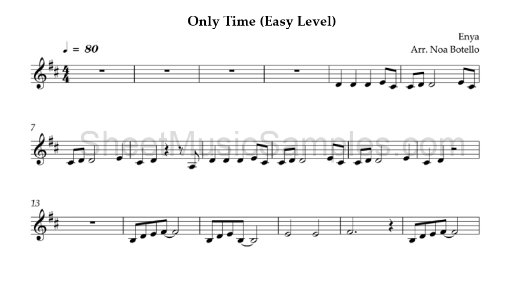 Only Time (Easy Level)