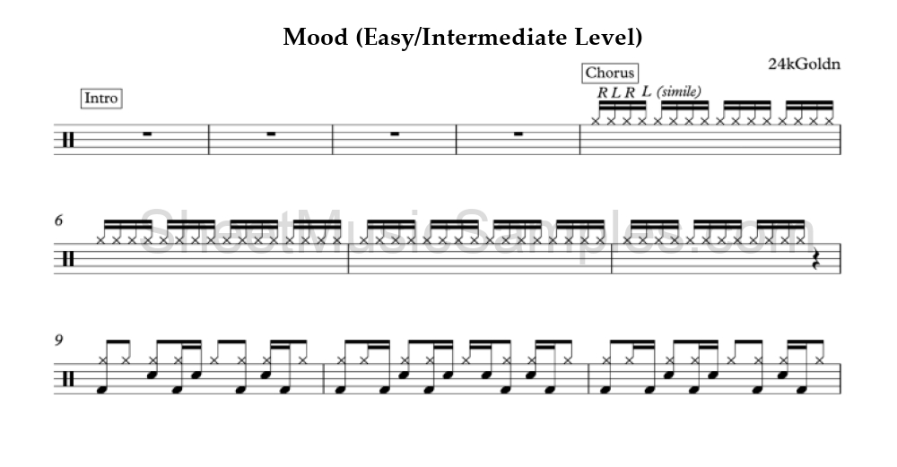 Mood (Easy/Intermediate Level)