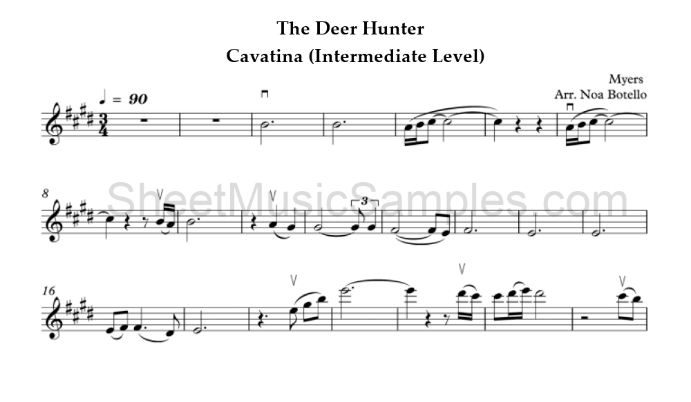 The Deer Hunter - Cavatina (Intermediate Level)