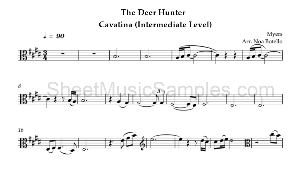 The Deer Hunter - Cavatina (Intermediate Level)