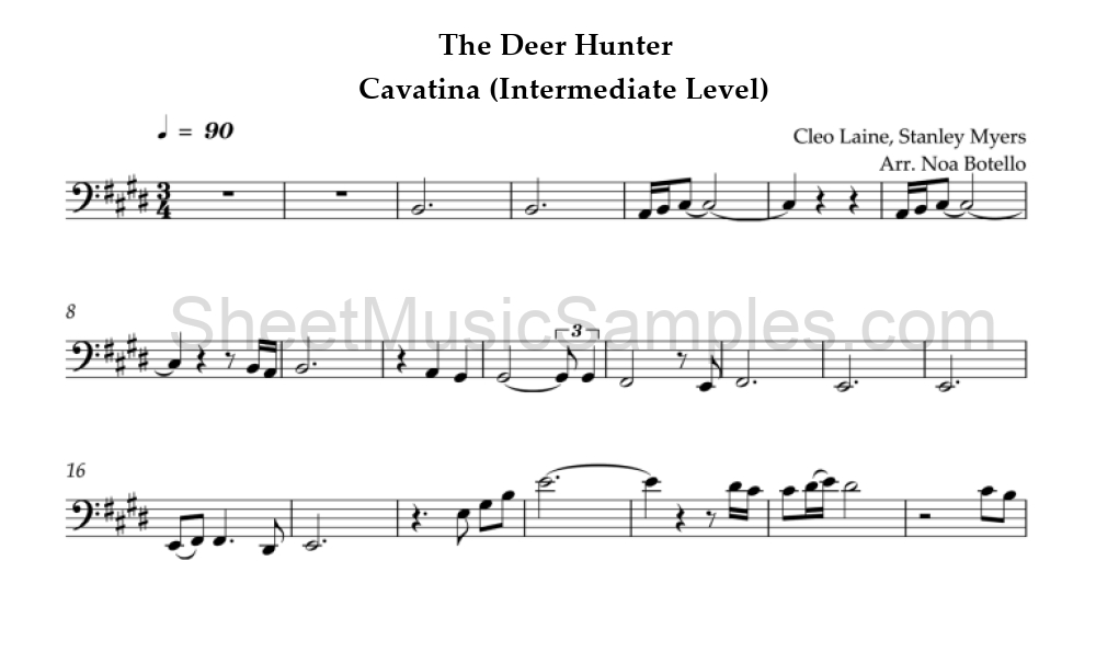 The Deer Hunter - Cavatina (Intermediate Level)