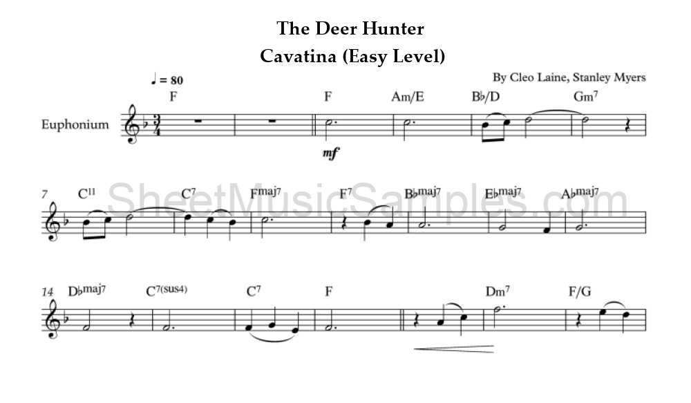 The Deer Hunter - Cavatina (Easy Level)