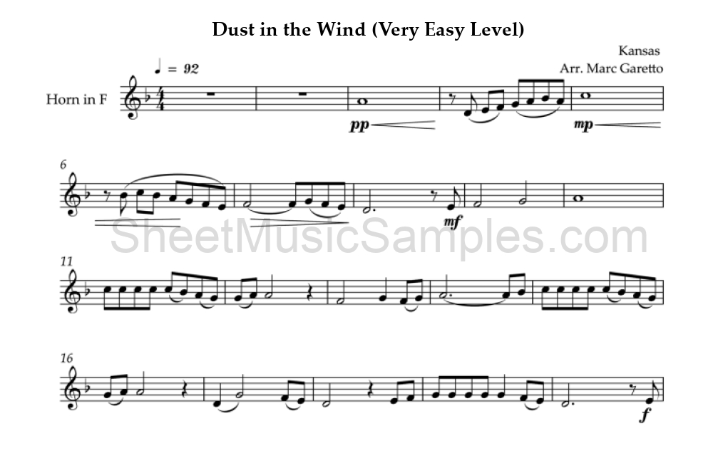 Dust in the Wind (Very Easy Level)