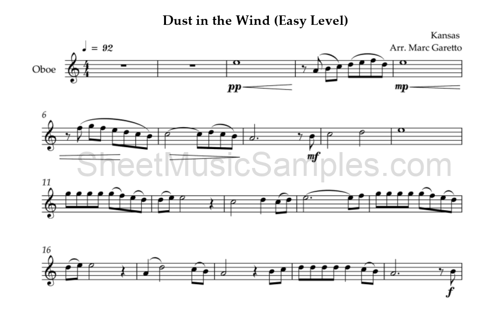 Dust in the Wind (Easy Level)