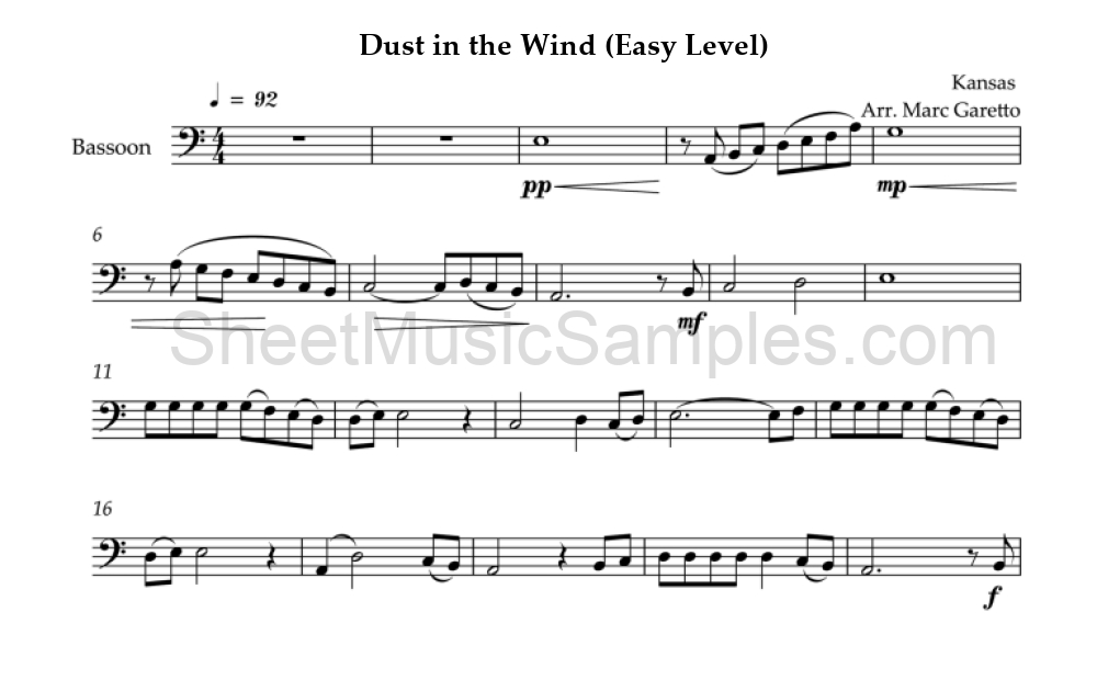 Dust in the Wind (Easy Level)