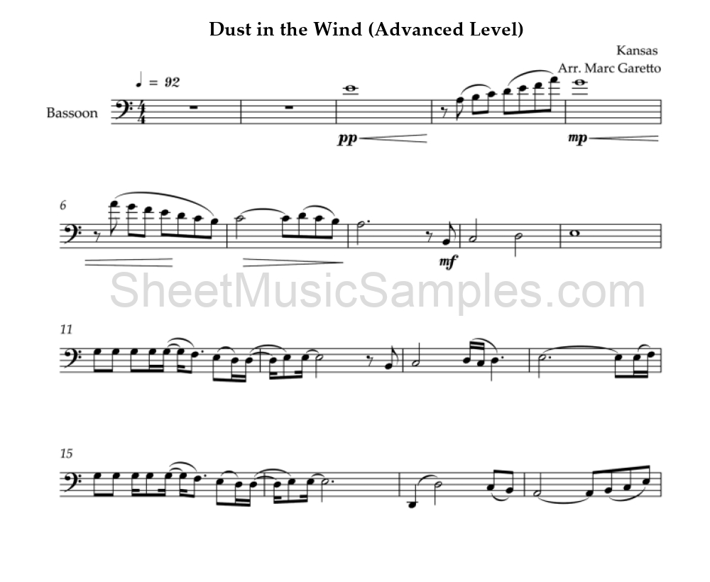 Dust in the Wind (Advanced Level)