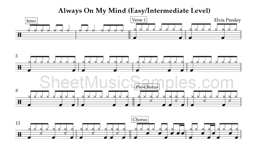 Always On My Mind (Easy/Intermediate Level)